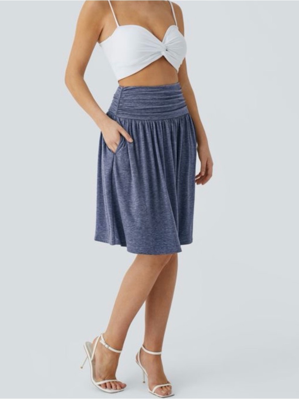 Halara Women’s Size Small High Waisted Ruched Pocket Flowy Skirt! New with tags!